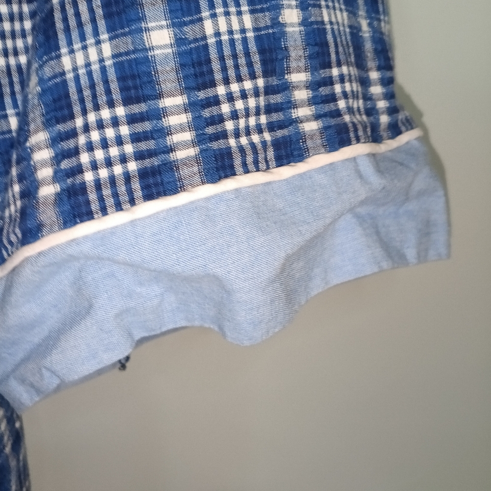 Blue Plaid Seersucker Robe - Picture 6 of 8